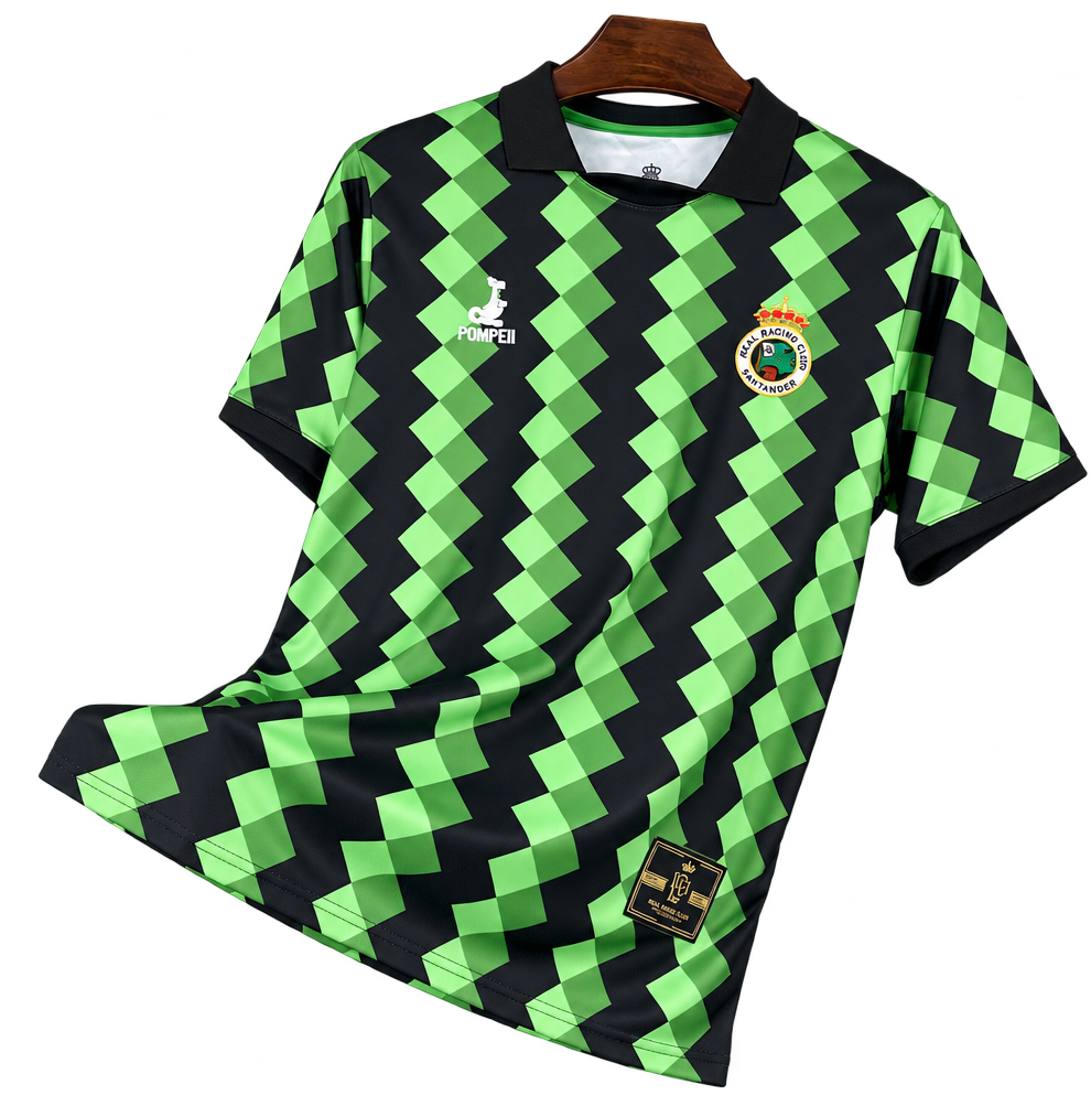 Camiseta Racing Santander 2024-25 Edición Especial — 112 Aniversario Verde y Negra — Frente