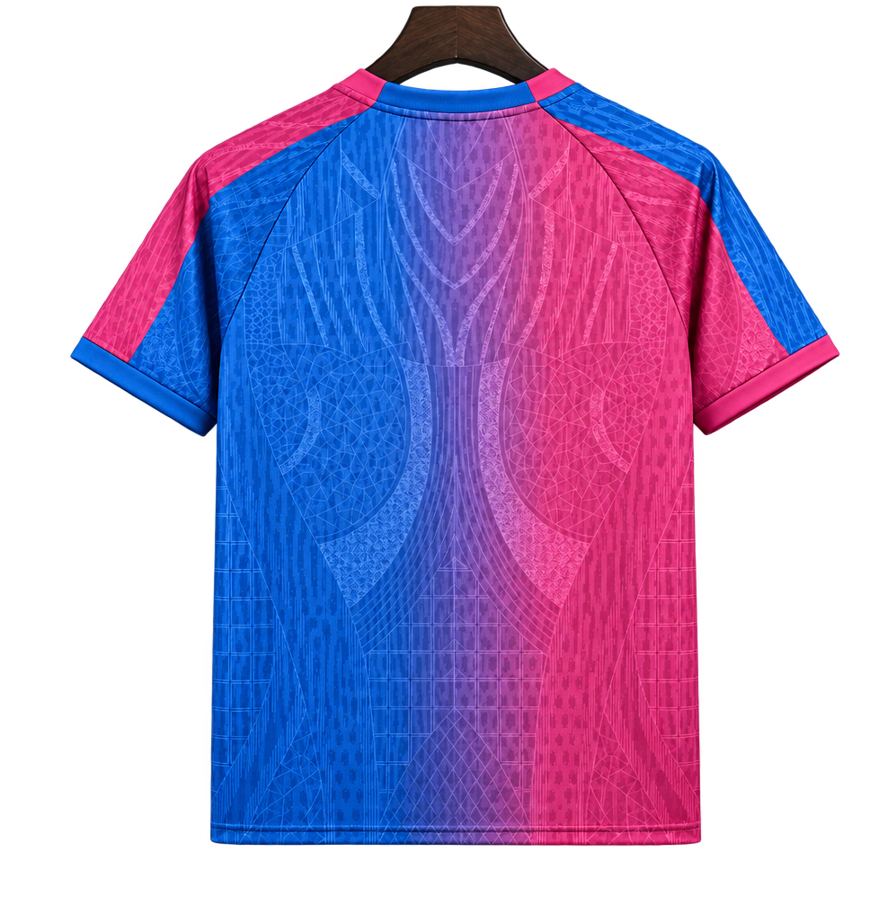 Camiseta Barcelona 2026-27 Edición Especial — Mosaico Azul y Rosa — Espalda