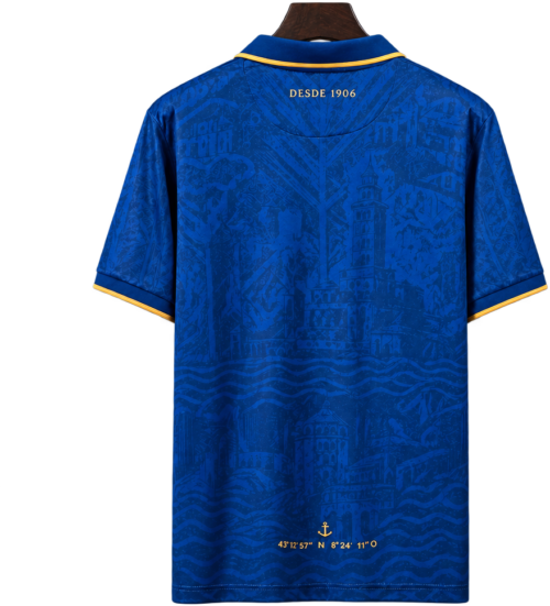 Camiseta Deportivo De La Coruna 2026-27 Edición Especial — 120 Aniversario Polo Azul — Espalda