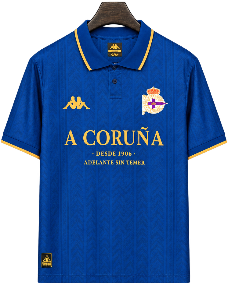 Camiseta Deportivo De La Coruna 2026-27 Edición Especial — 120 Aniversario Polo Azul — Frente