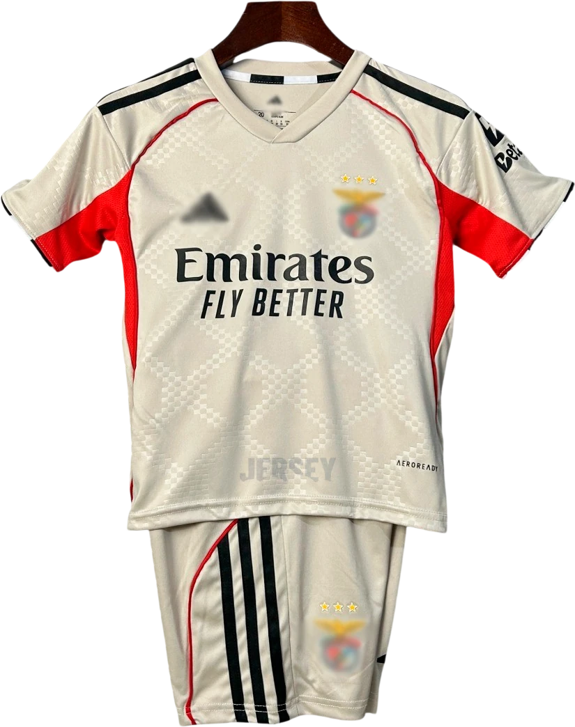 Camiseta Benfica 2025-2026 Versión Infantil Visitante — Frente