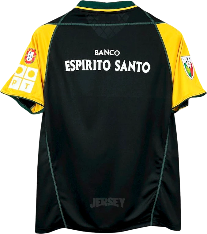 Camiseta Sporting CP 2002-2003 Visitante Variante Negra — Espalda